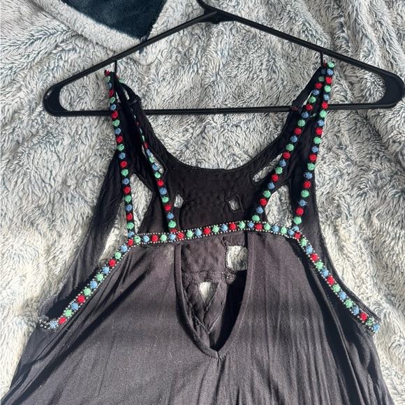 Free People Black Dress with Colorful Embellishments - Picture 4 of 4